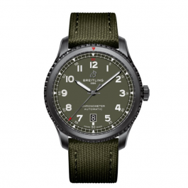 Detection Breitling Aviatior 8 Automatic 41MM Watch ArmyGreen M173152A1L1X2