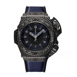 Check Hublot King Power Thick Carbon Fiber Case Blue Strap Mechanical Watch 731.QX.1190.GR.ABB12