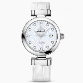 Comment Omega Ladymatic De Ville White Leather Strap Women's Diamonds Watch 425.33.34.20.55.001