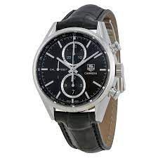 Unboxing TAG Heuer Carrera Black Dial Leather Strap Chronograph CAR2110.FC6266