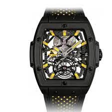 Check Hublot Masterpeice SkeletonTourbillon Yellow Markers Black Watch 906.ND.0129.VR.AES12