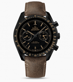 Check Omega Speedmaster Dark Side Of The Moon Brown Suede Leather Strap Male 44.25 MM Chrograph Watch 311.92.44.51.01.006